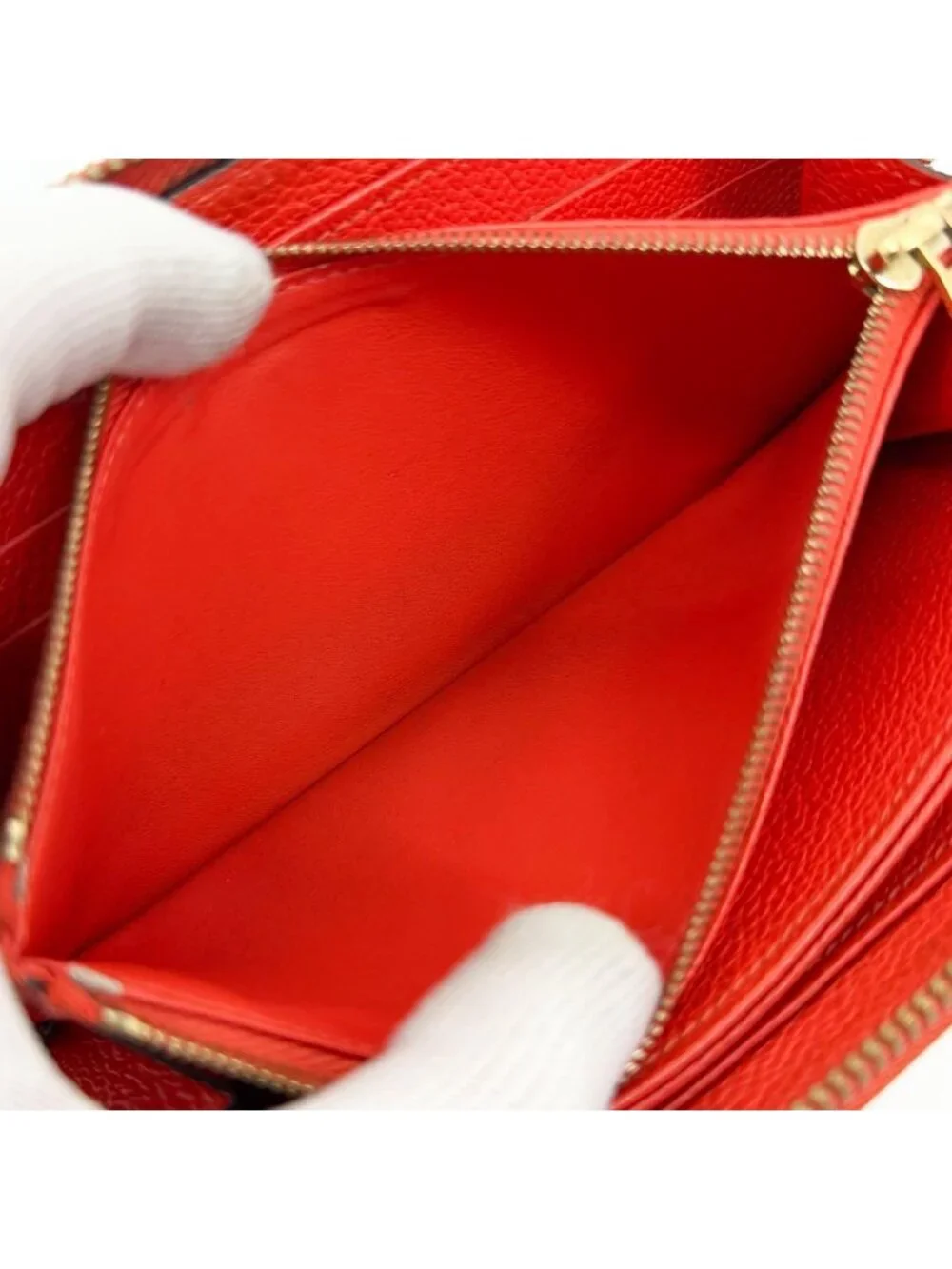 Louis Vuitton Zippy Wallet Empreinte Orange Round
